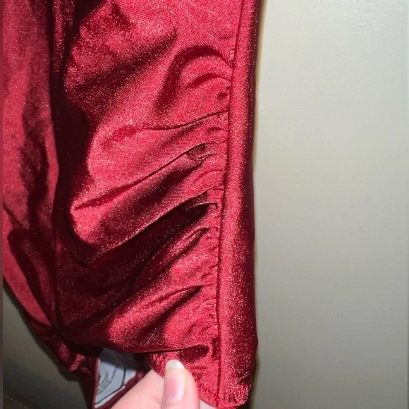 Cupshe Halter Onepiece Red Ruffle Swim Suit - Picture 4 of 6